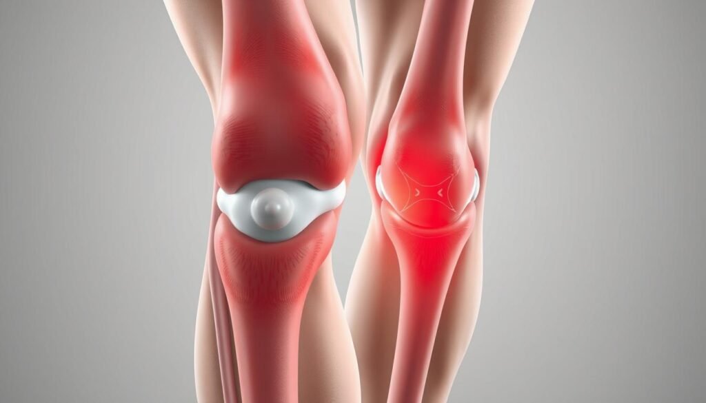 - Swelling patterns in knee injuries