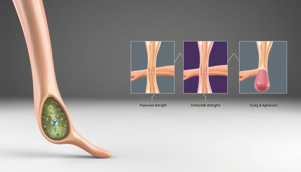 tendon healing benefits versus risks