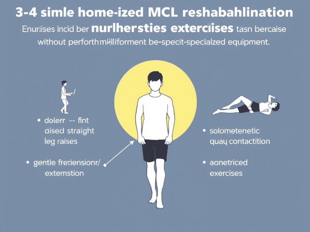 Home-based MCL rehabilitation exercises that can be performed without specialized equipment