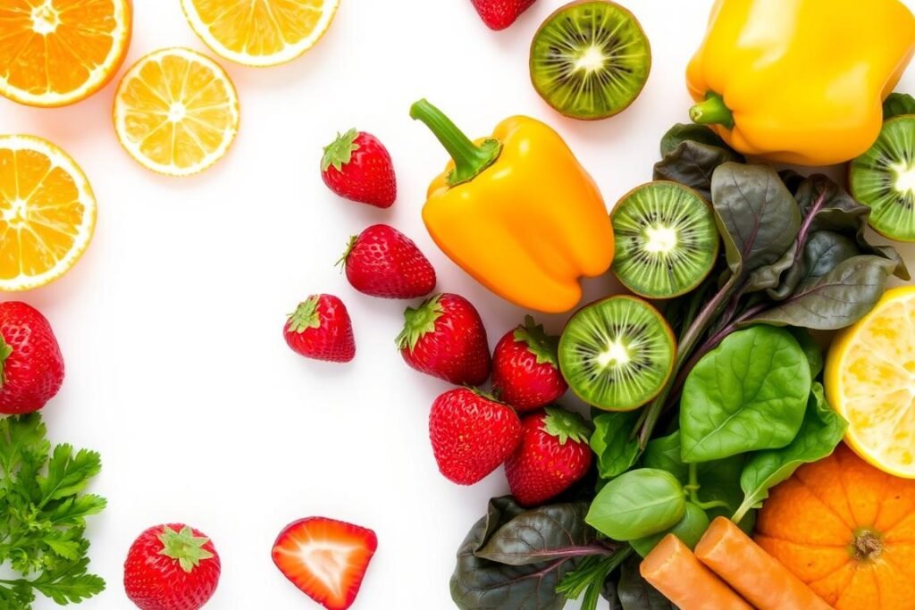 Various foods rich in vitamin C for MCL sprain nutrition