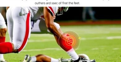 Football player experiencing an MCL injury during a tackle showing the mechanism of injury