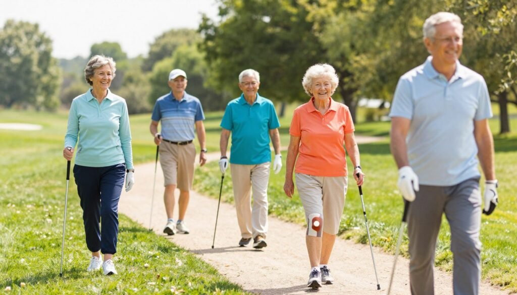 Active seniors enjoying outdoor activities after successful newest treatment for knee pain 2025