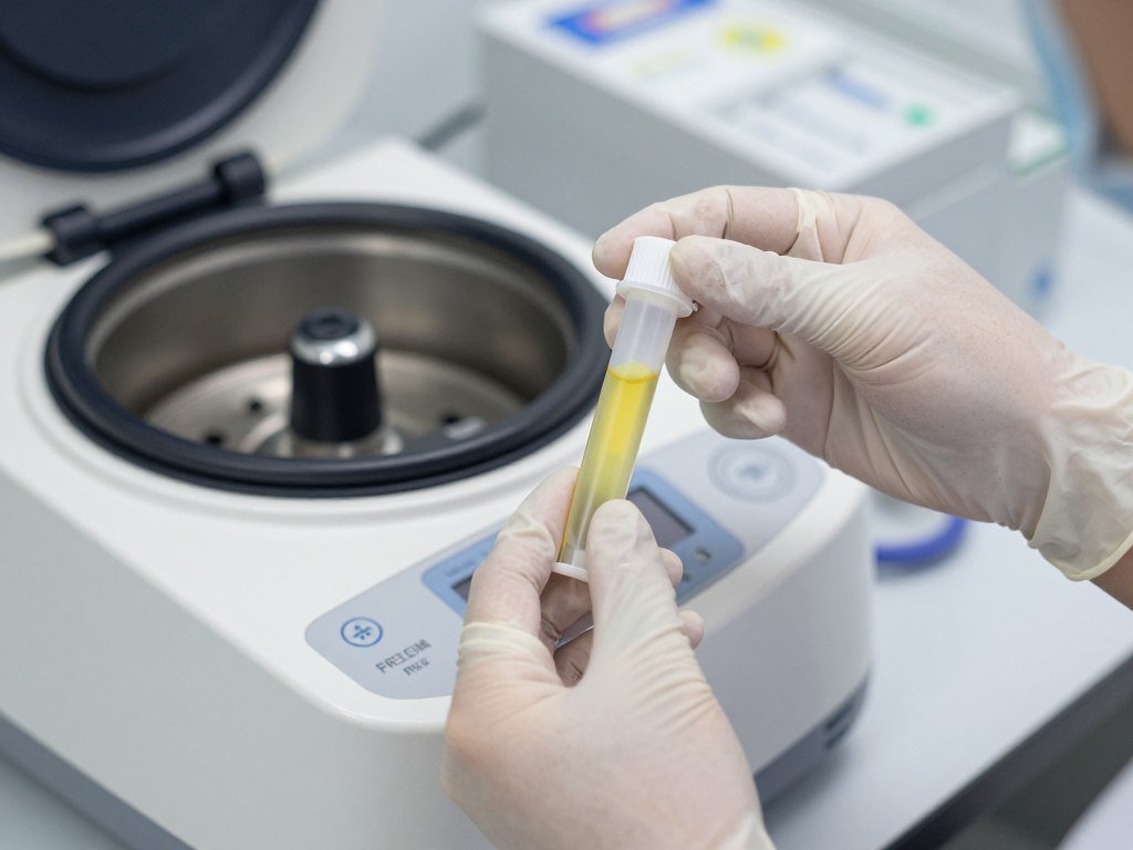 Doctor preparing platelet-rich plasma (PRP) injection for knee osteoarthritis treatment Doctor preparing platelet-rich plasma (PRP) injection for knee osteoarthritis treatment