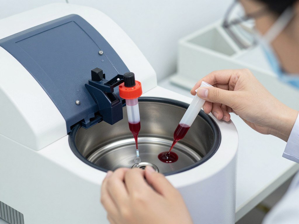 PRP preparation for advanced knee pain treatment showing blood separation process