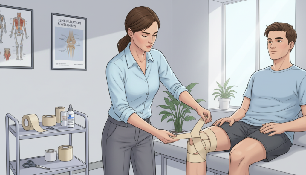 How do you tape an MCL sprain?