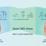How long does grade 2 MCL sprain take to heal?