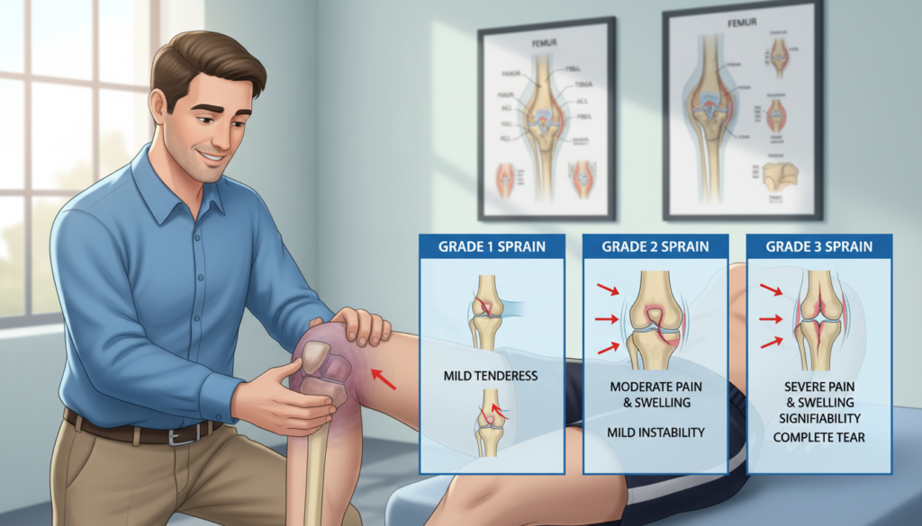 MCL injury symptoms and grades