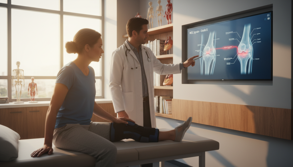 consult healthcare provider for knee injury