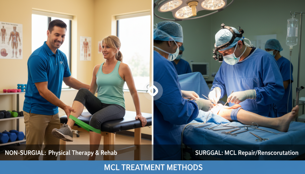 non surgical vs surgical treatment mcl